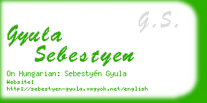 gyula sebestyen business card