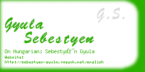 gyula sebestyen business card